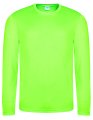 Heren Sportshirt Lange Mouw AWDis JC002 electric green